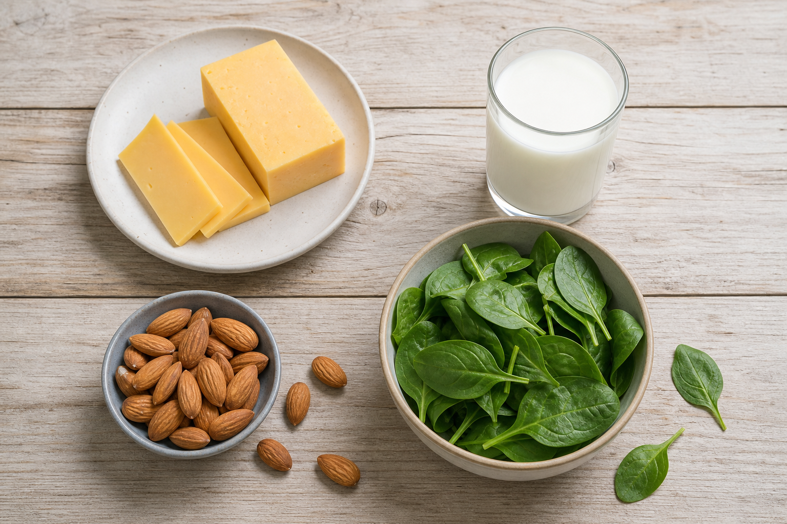 как укрепить эмаль зубов: продукты с кальцием, сыр, миндаль, шпинат и молоко